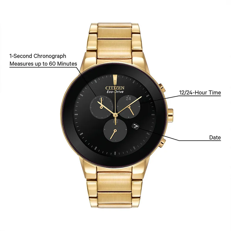 Citizen Eco-Drive Gold-tone Men's Watch- AT2242-55E